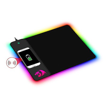 Mousepad Gamer Crater QI Wireless RGB Black Redragon