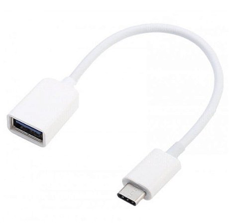 CABO ADAPTADOR OTG USB-C(M) PARA USB-A(F) BRANCO