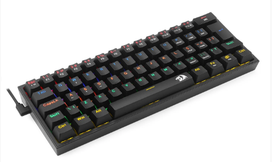 Teclado Mecânico FIZZ Rainbow Switch Brown preto REDRAGON