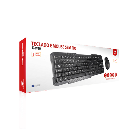 KIT TECLADO MOUSE S FIO K-W10BK C3TECH