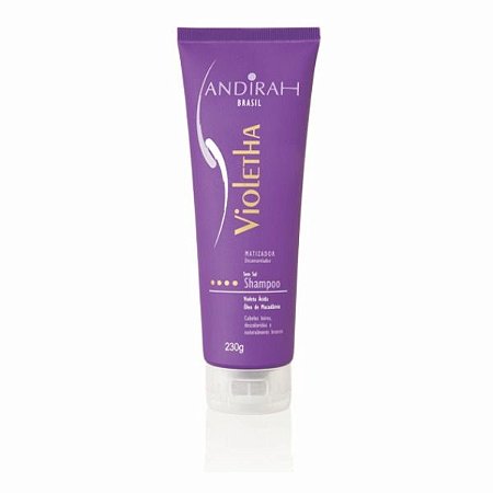 Shampoo Matizador – O melhor matizador de cabelo loiro, platinados e grisalhos - Violetha - Sem sal -  Andirah Brasil
