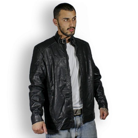 Jaqueta Couro PU- Preto