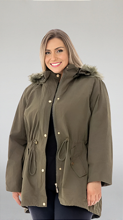 Parka Sarja Plus Size- Verde