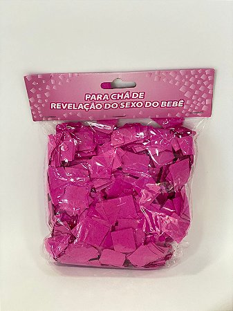 Confete pink chá revelação pacote