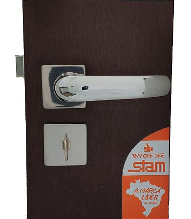 Fechadura Roseta Quadrada Stam 823/09 Rq1 Inox Banheiro Wc