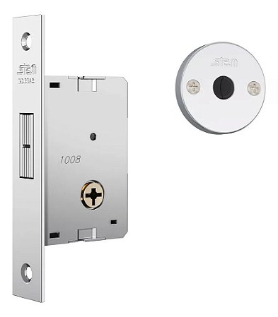 Trava Tetra Porta de Correr 1008 Inox Roseta Redonda Stam