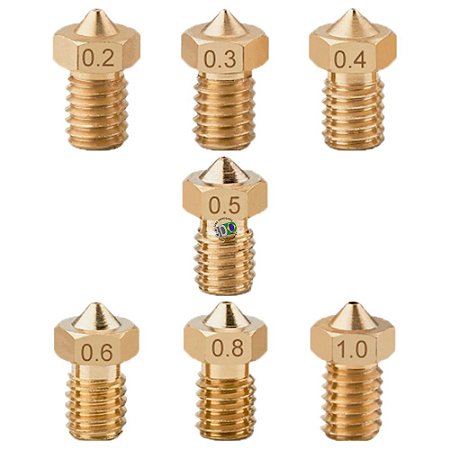 Kit 7x Bicos / Nozzle E3D V6 - 0.2 à 1,0mm