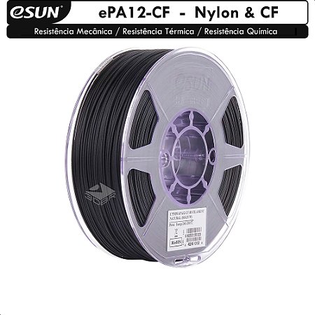 Filamento 3D eSun ePA12-CF - Nylon & Fibra de Carbono