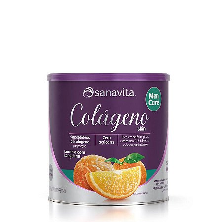 Colágeno Skin Men Care Laranja com Tangerina Sanavita 300g