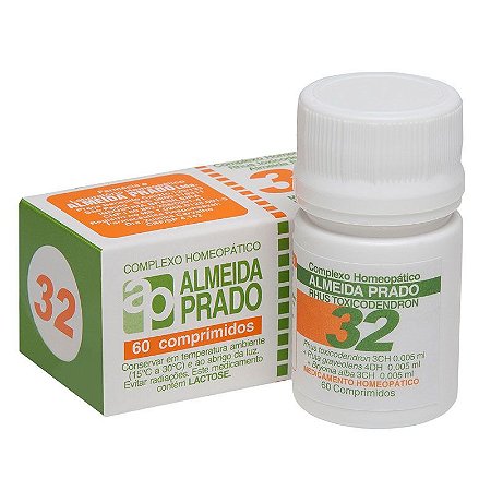 Complexo Homeopático Rhus Toxicodendron Almeida Prado Nº 32 Reumatismo - 60 Comprimidos