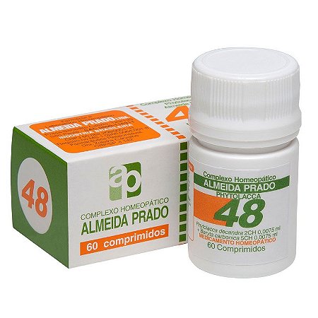 Complexo Homeopático Phytolacca Almeida Prado Nº 48 Dor de Garganta - 60 Comprimidos