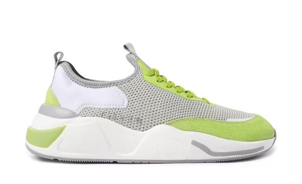 tenis verde com cinza