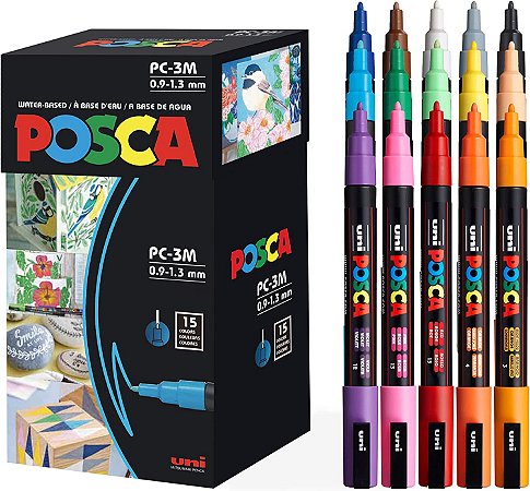 Caneta Uni-Ball uni POSCA PC-3M, 15 pcs