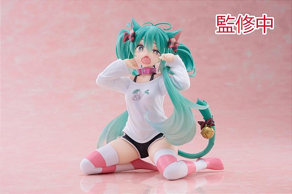 Vocaloid Desktop Cute Hatsune Miku (Nekomimi T-Shirt Ver.) Figure