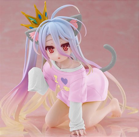 No Game No Life Desktop Cute Figure - Shiro Cat Ear Shirt Ver.