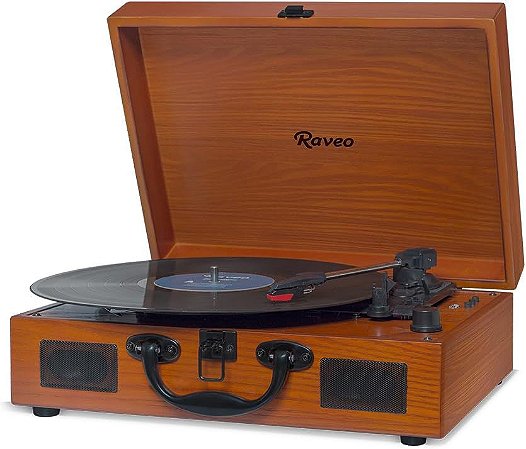 VITROLA TOCA DISCO SONETTO WOOD BT-USB GRAVADOR MP3 MALETA