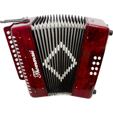 ACORDEON 8 BAIXOS 21 BOTÕES THOMMASI MOD.8/21 COM ESTOJO
