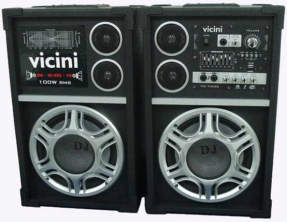 CAIXA ATIVA E PASSIVA VICINI VC 7200 FM-USB/SD-MMC 127/220VT