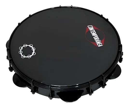 PANDEIRO CONTEMPORANEA BLACK 10 31PBCF FORMICA PRETA TARRAXA DUPLA
