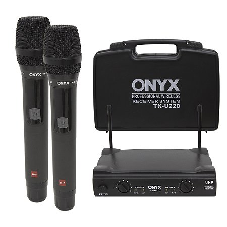 Microfone Sem Fio Duplo Tk U220 Uhf Onyx