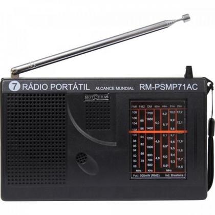 RADIO PORTATIL MOTOBRAS 7FXS. PSMP71AC COMPACTO PILHA E LUZ