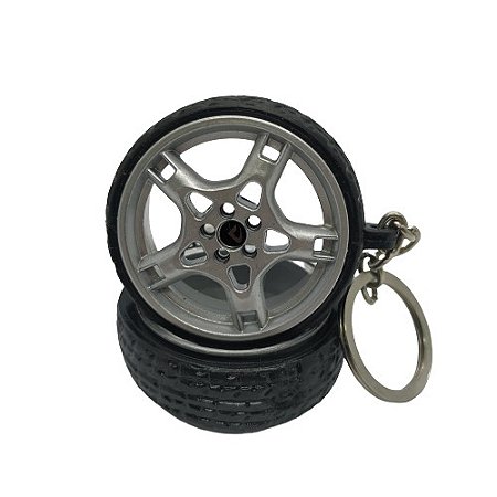 Chaveiro de Roda Miniatura stuttgart porsche com Pneu de Borracha