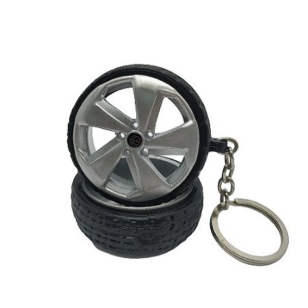 Chaveiro de Roda Miniatura Golf Gti com Pneu de Borracha