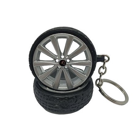Chaveiro de Roda Miniatura Misty Jetta com Pneu de Borracha