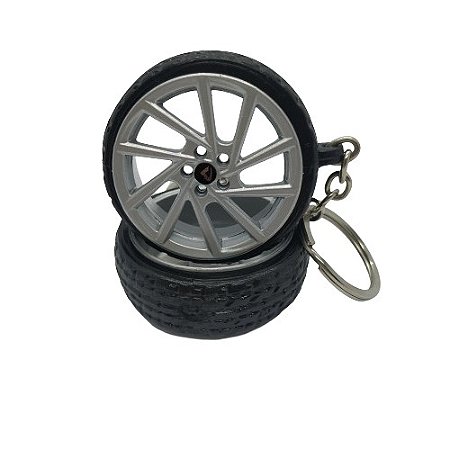Chaveiro de Roda Miniatura R7 Rseven com Pneu de Borracha