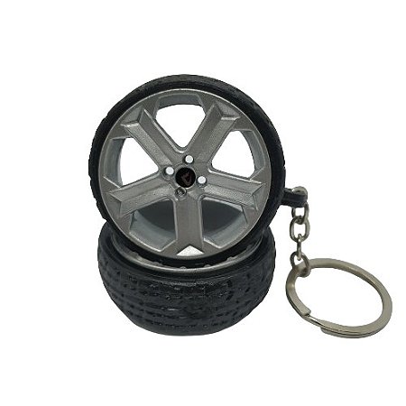 Chaveiro de Roda Miniatura Agile Europeu v90 com Pneu de Borracha