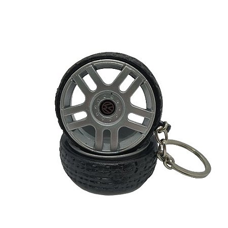 Chaveiro de Roda Miniatura Golf VR6 com Pneu de Borracha