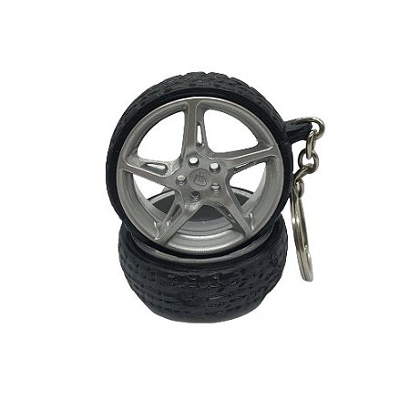 Chaveiro de Roda Miniatura Ferrari Rocket com Pneu de Borracha