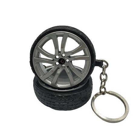 Chaveiro de Roda Miniatura Luxor com Pneu de Borracha