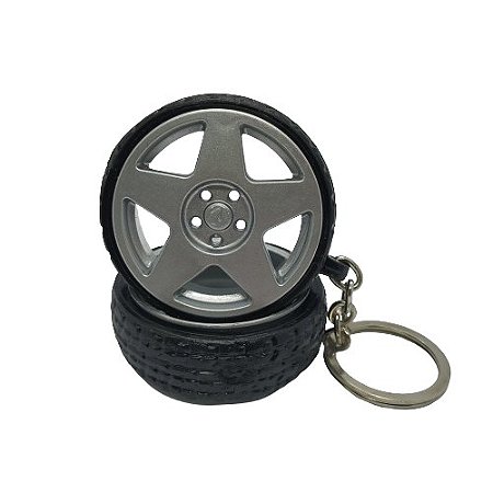 Chaveiro de Roda Miniatura Tarmac com Pneu de Borracha