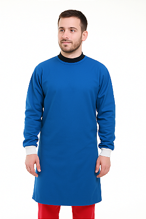 Capote Avental Cirúrgicocom Punho Branco – Tecido Algodão | Uniforme Médico Hospitalar Aberto nas Costas