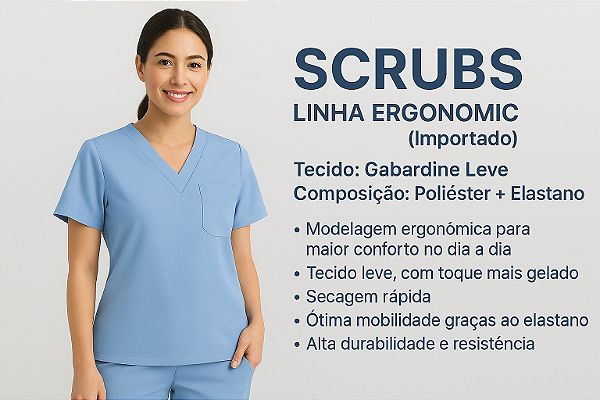 Scrubs Linha Ergonomic Importado Conforto