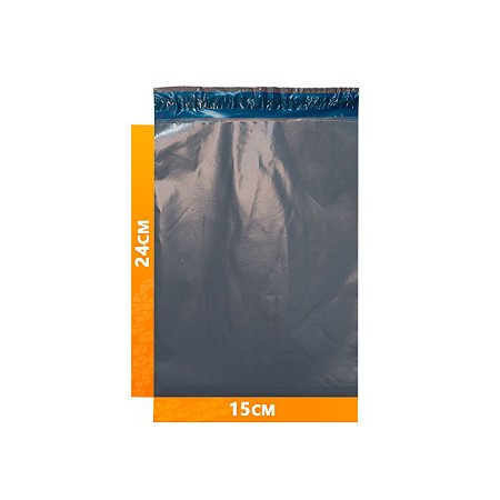 Envelope Plástico Express com Lacre de Segurança  -  Cinza 15x24 cm | 15 x 24 cm