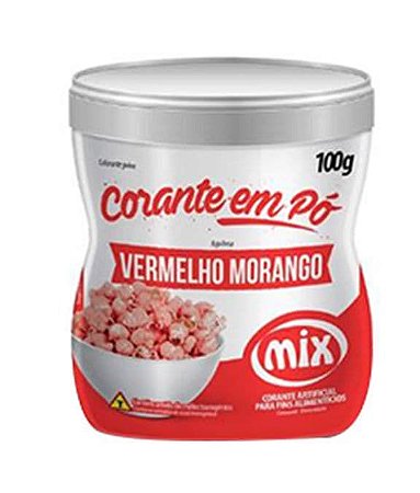 Corante Alimentício em Pó Artificial Vermelho Morango Mix 100g
