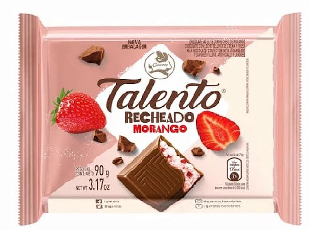 Chocolate Talento Recheado Morango 85g