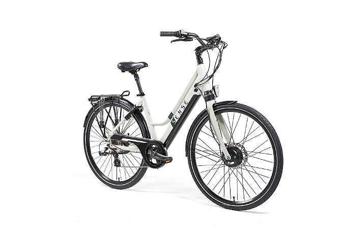 Bicicleta Elétrica Sense Breeze Cinza Claro/Verde - 2021/2022