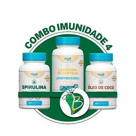 COMBO IMUNIDADE 4 - SPIRULINA + LEVEDURA DE CERVEJA + ÓLEO DE COCO