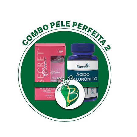 COMBO PELE PERFEITA 2 - SECRET HAIR, SKIN & NAILS + ÁCIDO HIALURÔNICO (BIONATUS)