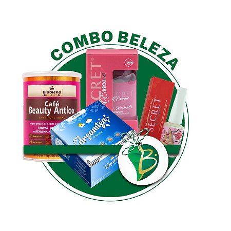 COMBO BELEZA - CAFÉ BEAUTY ANTIOX + CHÁ DREAM TEA + SECRET ESSENCE HSN + BASE FORTALECEODORA DE UNHAS SECRET
