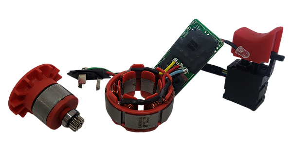 Motor e placa com interruptor para parafusadeira Aika 16v - AD-DR10A (PRODUTO ORIGINAL )