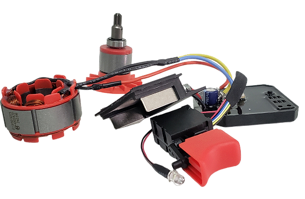 Motor e placa com interruptor para chave de impacto Aika 20v - AD-W500A (PRODUTO ORIGINAL )