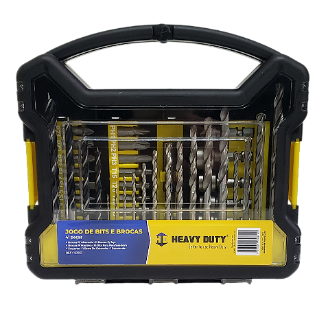 Jogo de Bits e Brocas Heavy Duty HD – 41 Peças com Maleta Organizadora (PRODUTO ORIGINAL)