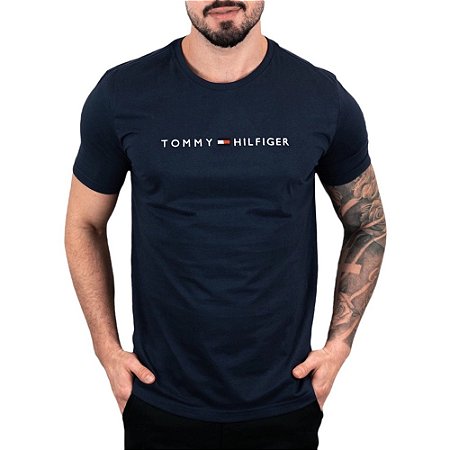 Camiseta Tommy Hilfiger Masculina Azul Marinho - backsidepoa