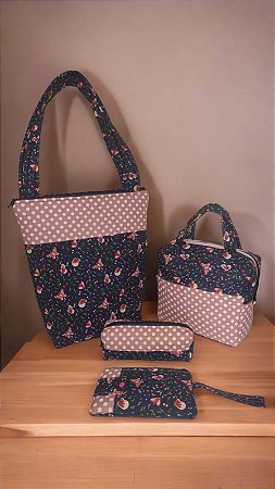 Bolsa, frasqueira térmica, estojo e carteira.