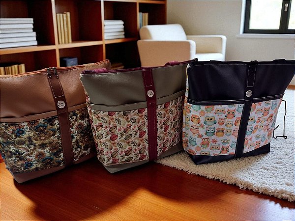 Bolsa Stela - Sintético com tricoline 100% Algodão e Digital