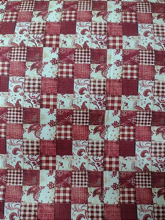 Tecido Tricoline DIGITAL Xadrez Vermelho 0,50cm x 1,50cm